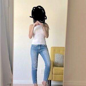 Zara distressed cropped jeans